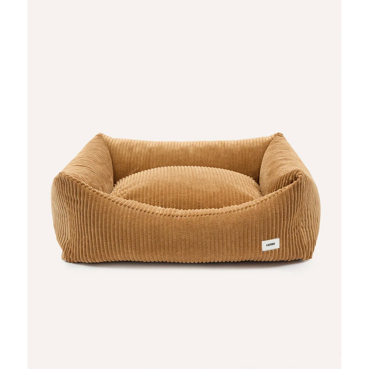 Oker gele hondenmand met ribfluwelen corduroy stof van het merk cafide